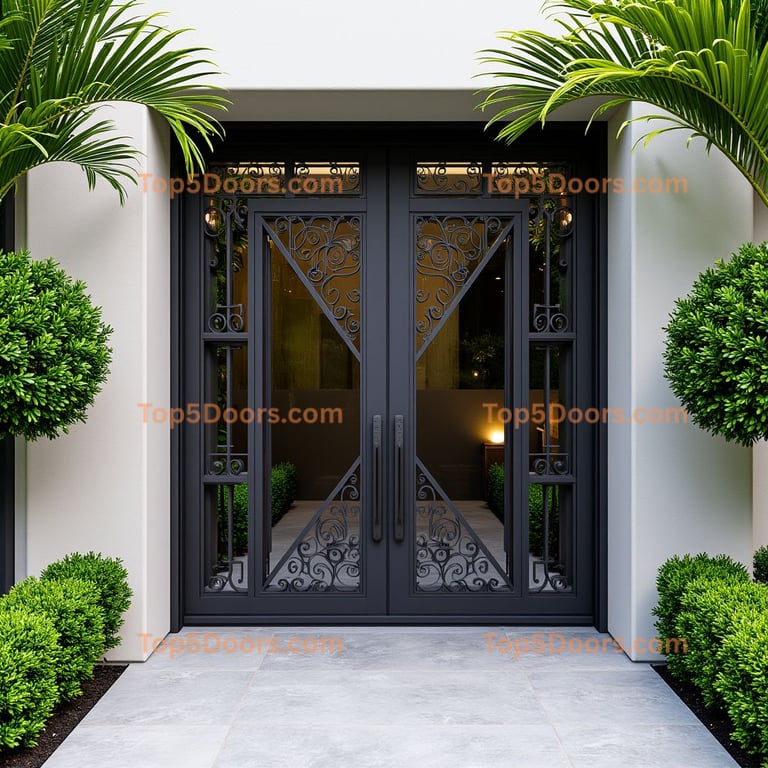Ornate Metal Double Entry Door