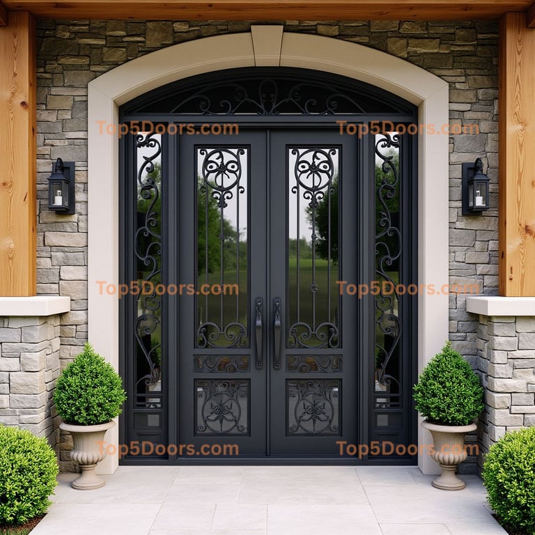 Ornate Metal Double Front Door