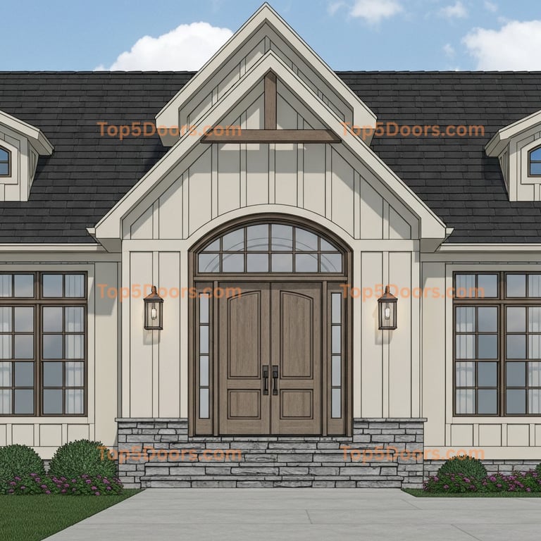 Pennsylvania arched double mountain lodge Door