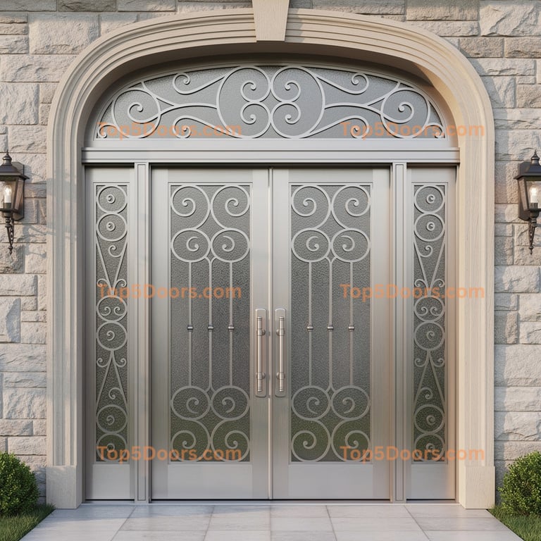 Pennsylvania wrought iron arched double victorian Door