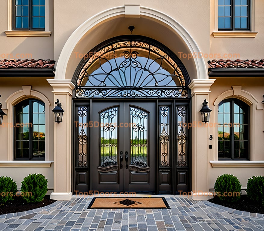 Pennsylvania wrought iron single french provincial Door