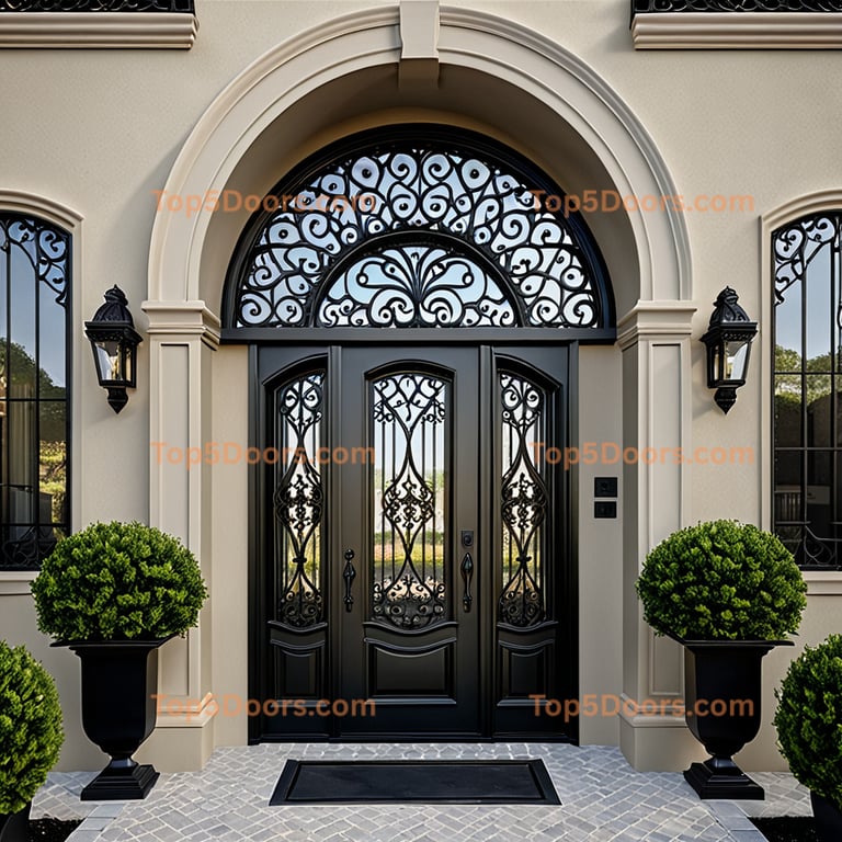 Pennsylvania wrought iron steel frame contemporary Door