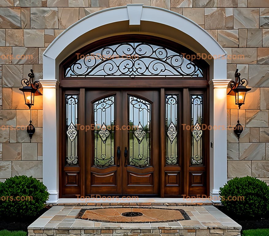 Rhode Island glass paneled french country Door