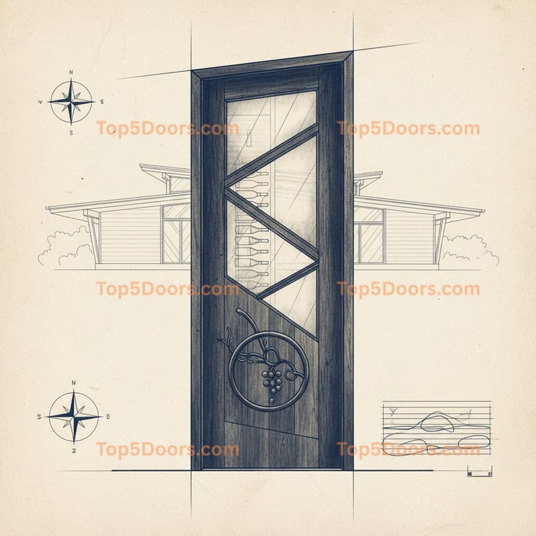 Rhode Island wine cellar door mid-century modern Door