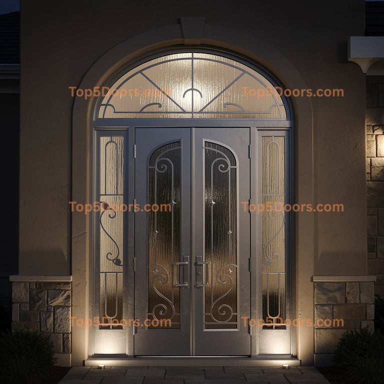 Rhode Island wrought iron arched double tuscan Door
