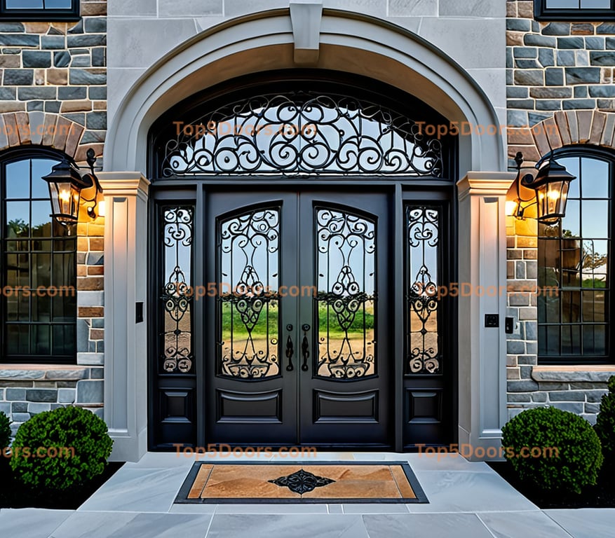Rhode Island wrought iron french door victorian Door