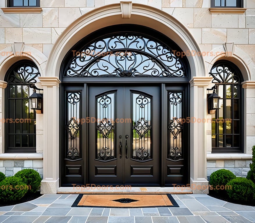 Rhode Island wrought iron french door korean modern Doo