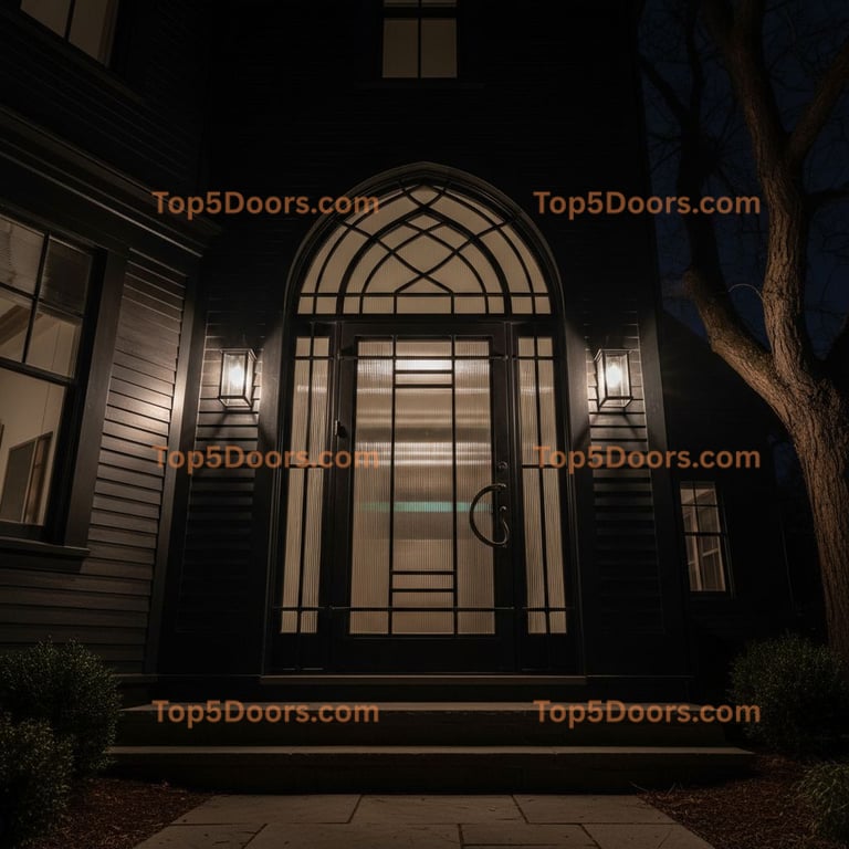 Rhode Island wrought iron steel frame victorian Door