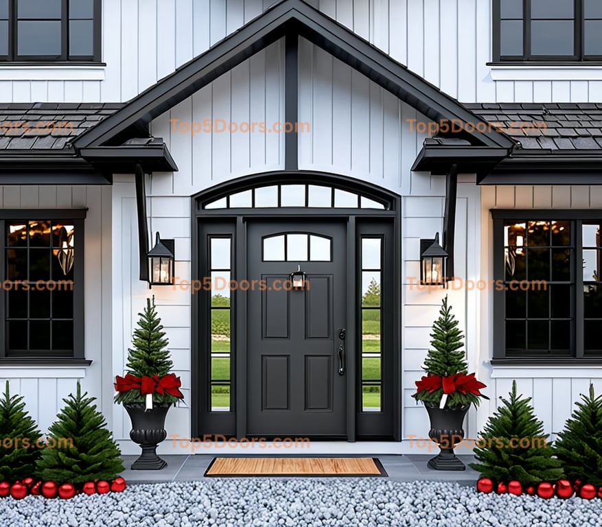 Rhode Island wrought iron steel frame scandinavian Door