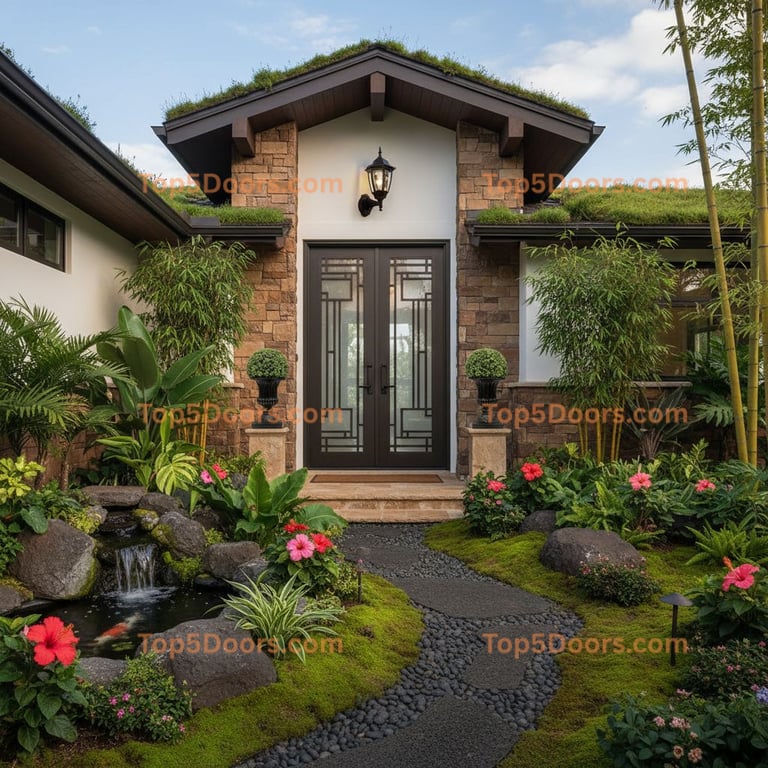 Rustic Arched Iron Door with Antique Finish
