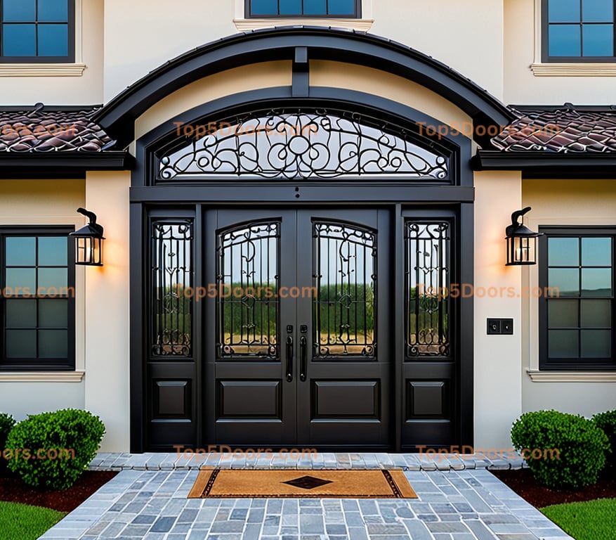 South Carolina wrought iron barn door japanese zen Door
