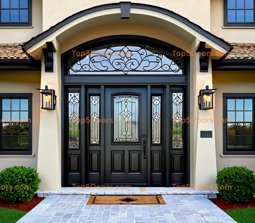 South Carolina wrought iron glass paneled craftsman Doo