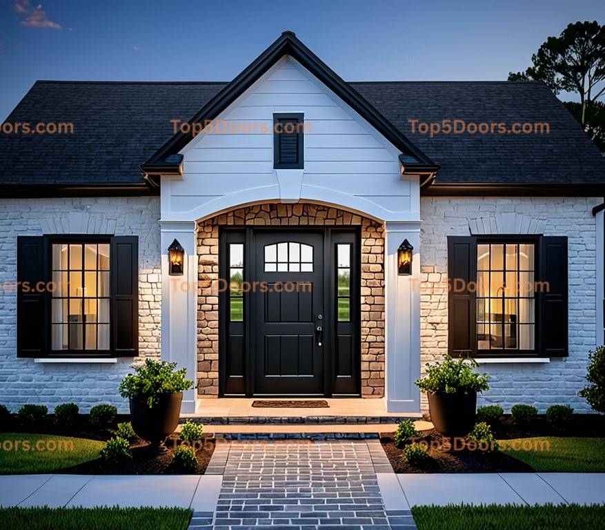 South Carolina wrought iron solid panel cape cod Door