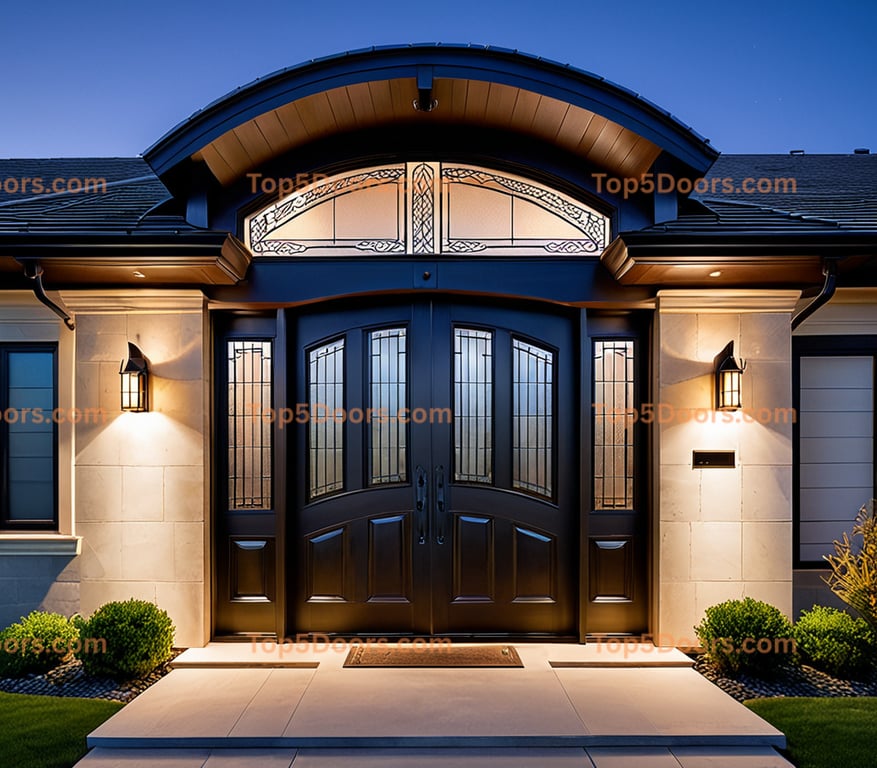 South Dakota arched double japanese zen Door