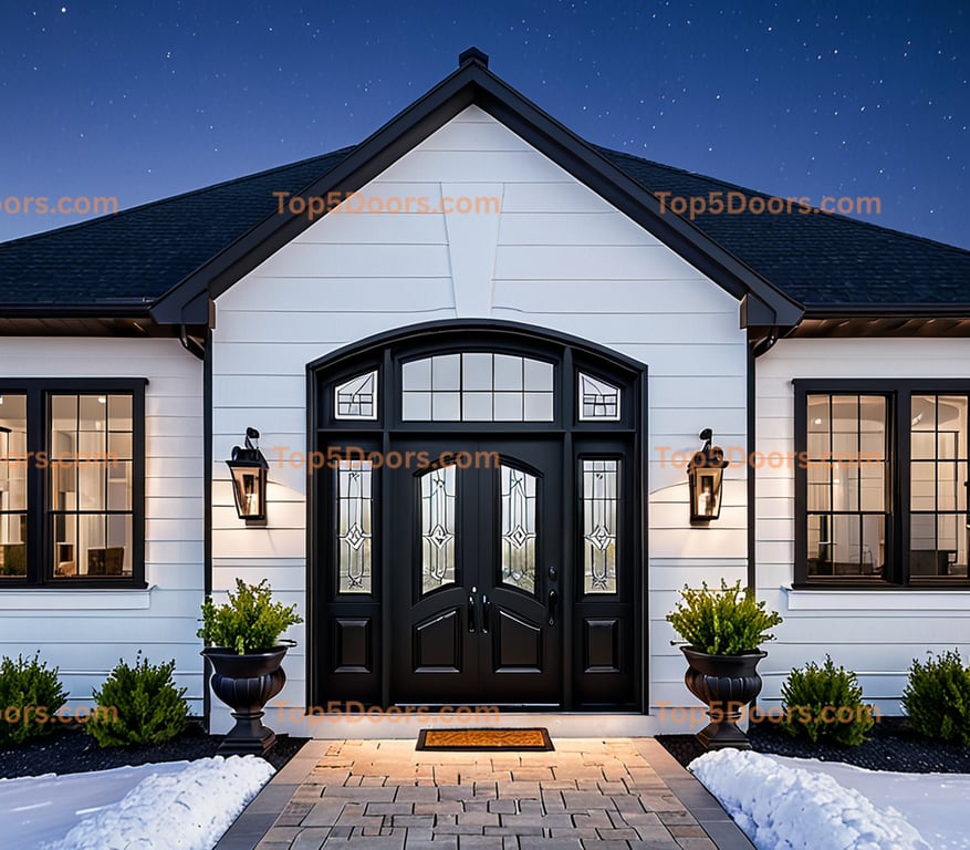 South Dakota arched double modern farmhouse Door