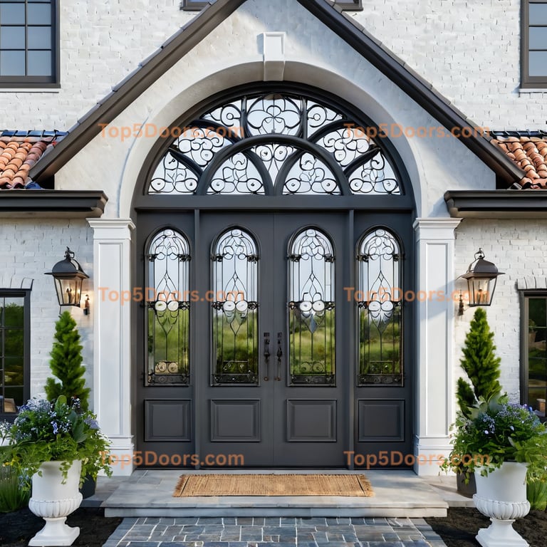 South Dakota arched double scandinavian Door