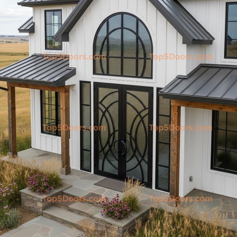 South Dakota wrought iron double modern farmhouse Door