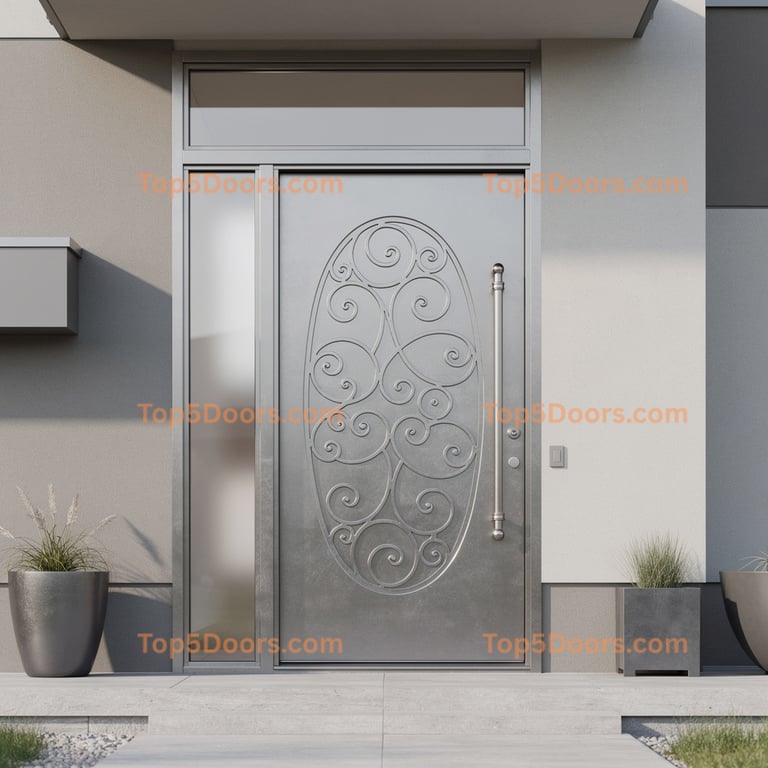 South Dakota wrought iron solid panel korean modern Doo