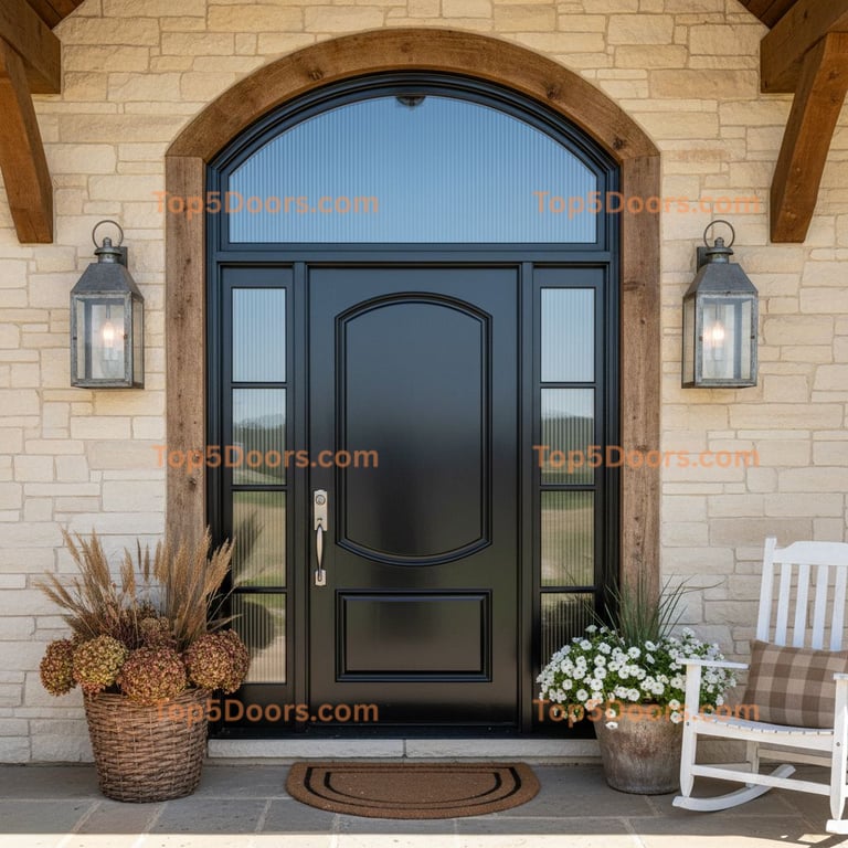 South Dakota wrought iron solid panel georgian Door