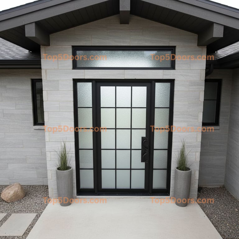 South Dakota wrought iron steel frame minimalist Door