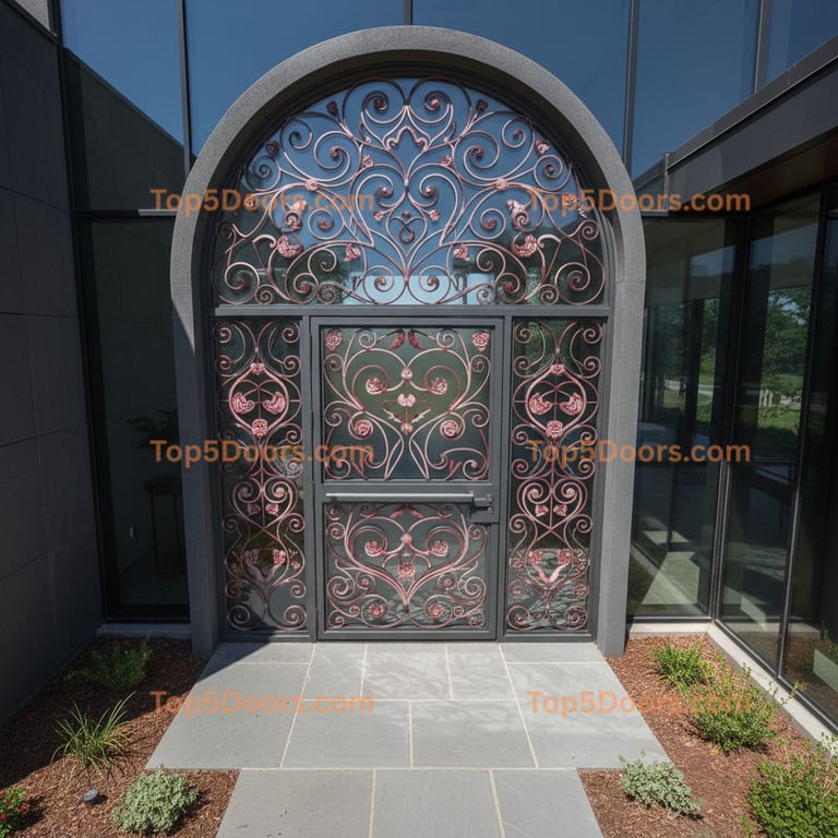 South Dakota wrought iron steel frame korean modern Doo