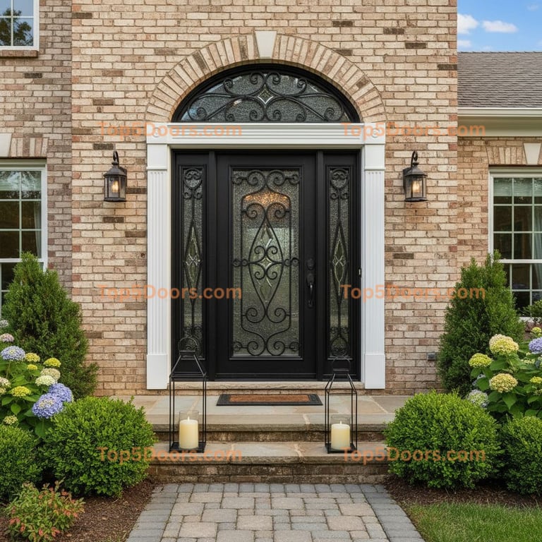 Southwestern Custom Front Door with Sidelights