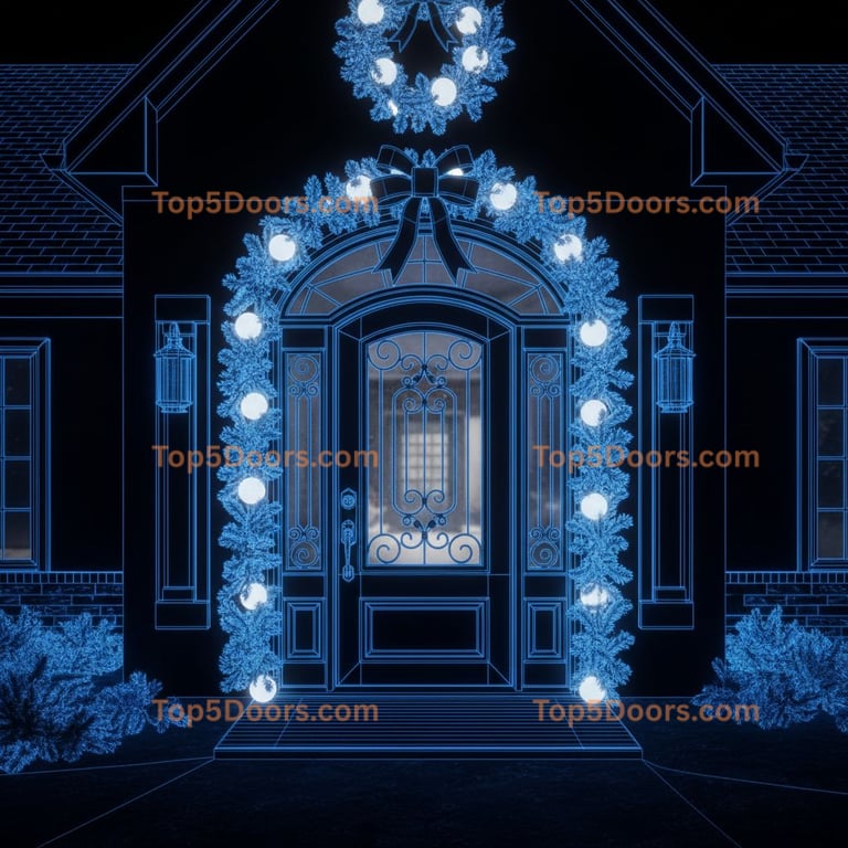 Tennessee wrought iron arched single georgian Door