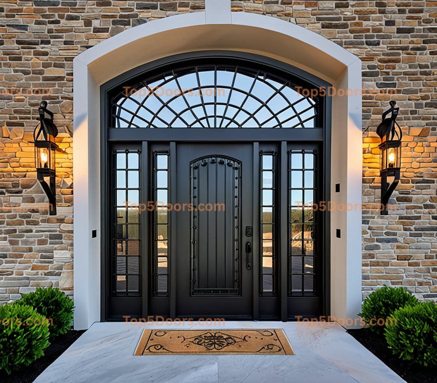 Tennessee wrought iron arched single industrial Door