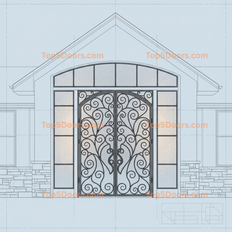Tennessee wrought iron barn door minimalist Door