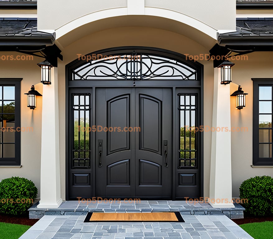 Tennessee wrought iron double japanese zen Door