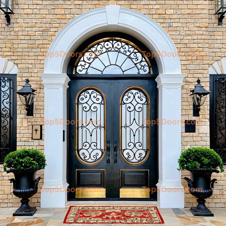 Tennessee wrought iron double minimalist Door