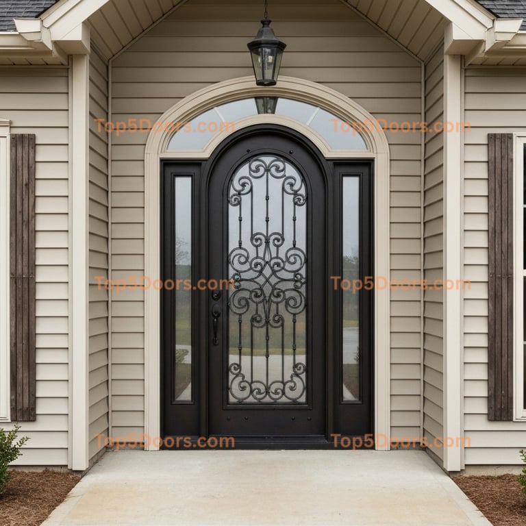 Tennessee wrought iron glass paneled contemporary Door
