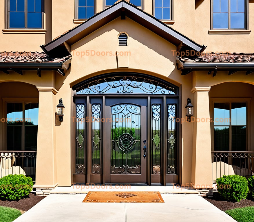 Tennessee wrought iron single southwestern Door