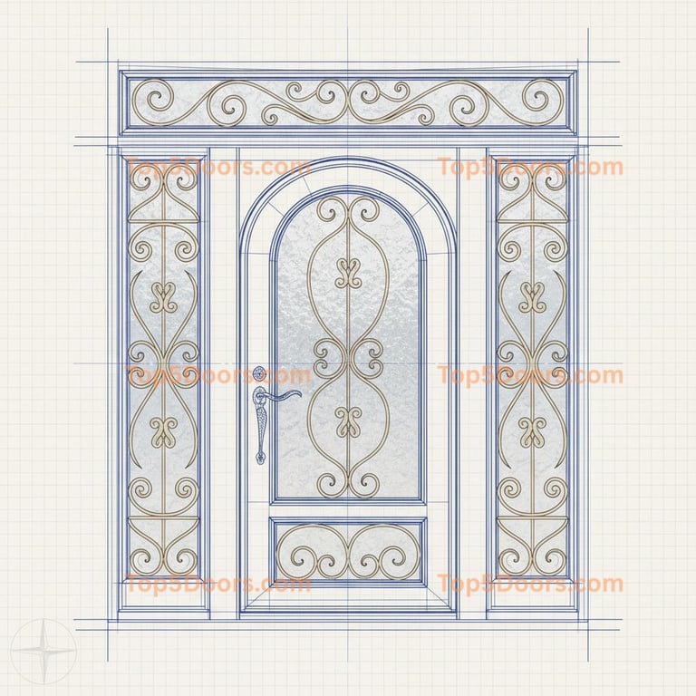 Texas wrought iron arched single european classic Door