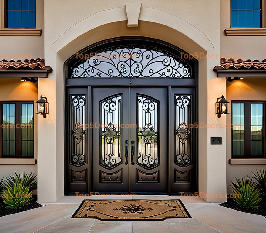 Texas wrought iron french door southwestern Door