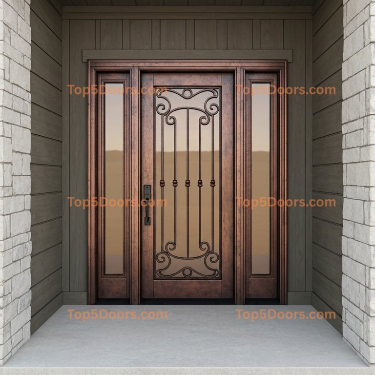 Texas wrought iron single mountain lodge Door