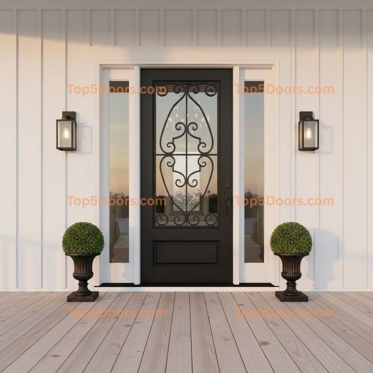 Traditional Single Entry Door with Antique Finish