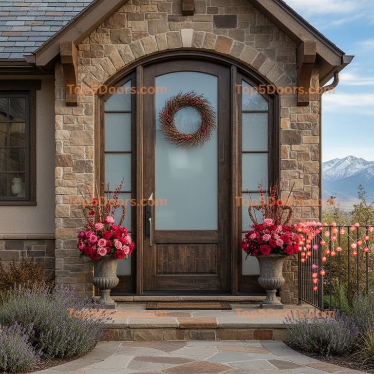Utah arched single french country Door