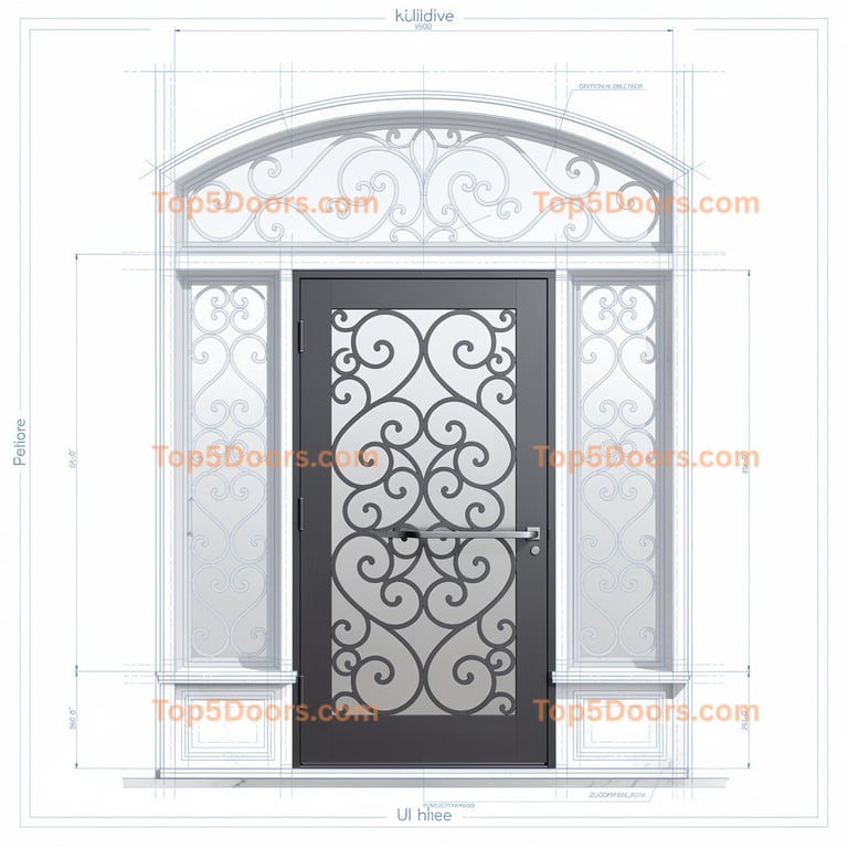 Utah wrought iron barn door victorian Door