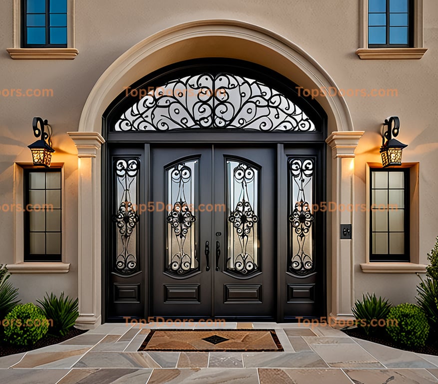 Utah wrought iron french door tuscan Door