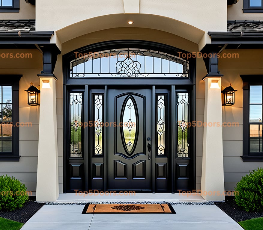 Utah wrought iron glass paneled craftsman Door