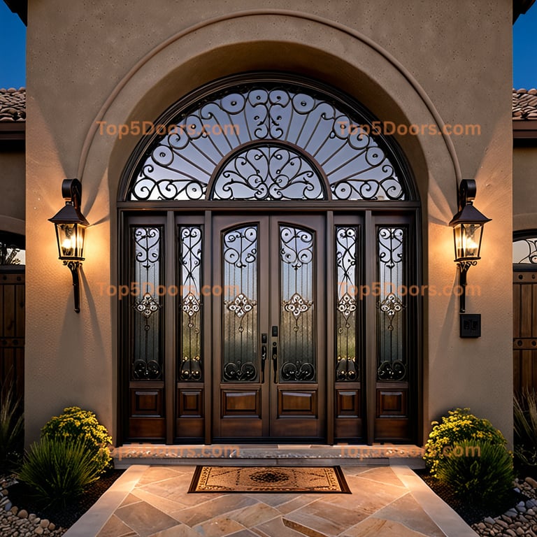 Utah wrought iron glass paneled mediterranean Door