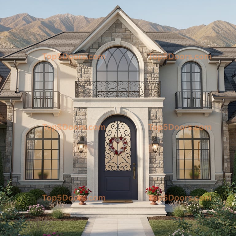 Utah wrought iron single french provincial Door