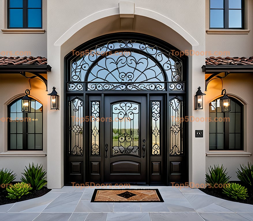 Utah wrought iron single french country Door