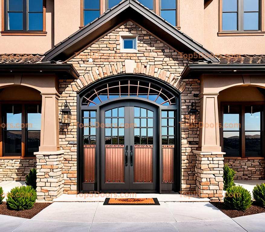 Utah wrought iron solid panel minimalist Door