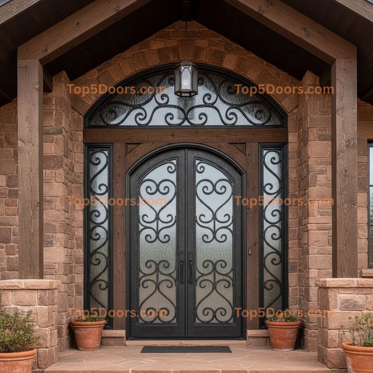 Utah wrought iron steel frame georgian Door