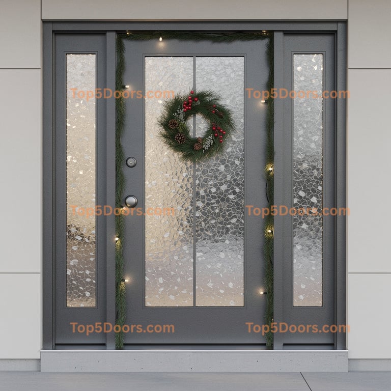 Utah wrought iron steel frame contemporary Door