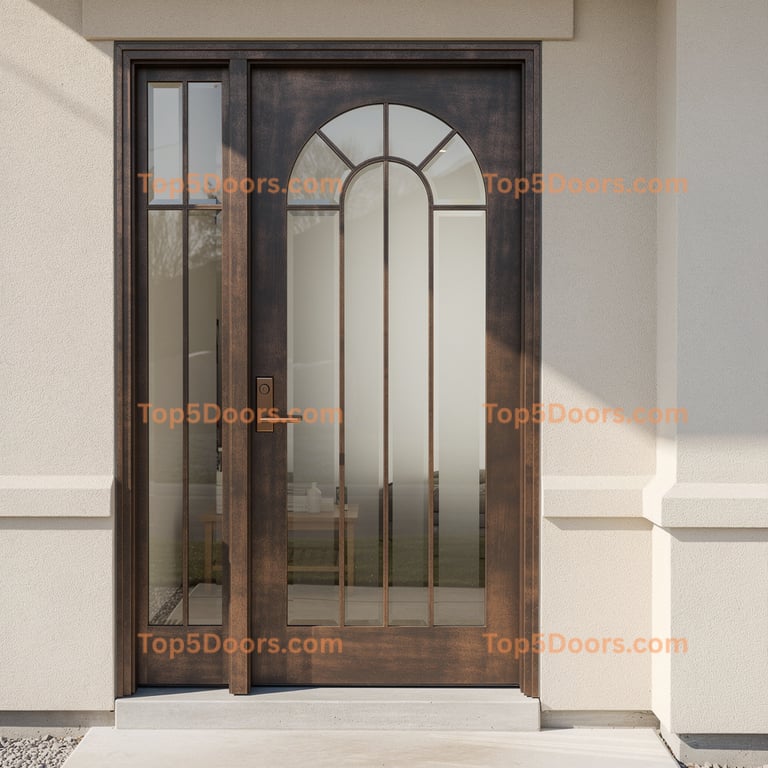 Utah wrought iron steel frame japanese zen Door