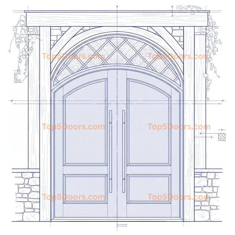 Vermont arched double modern Door