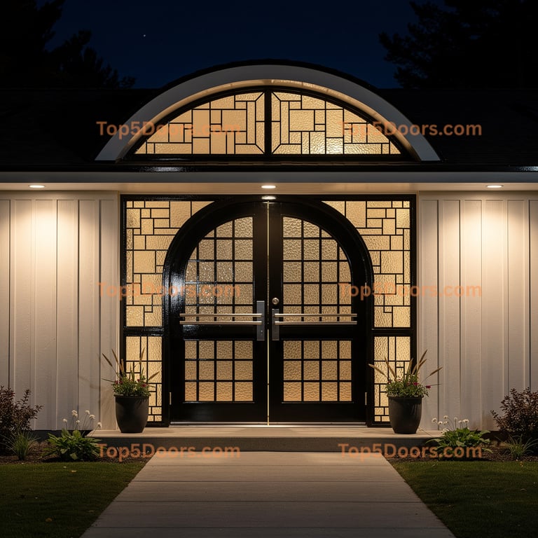 Vermont wrought iron arched double mid-century modern D